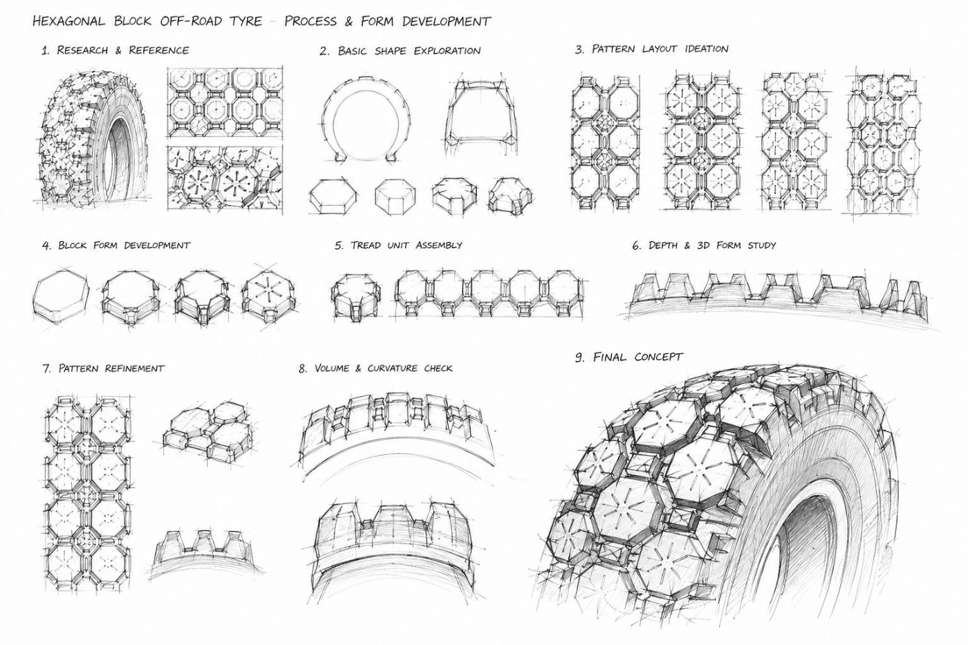 CEAT sidewall pattern sketch studies
